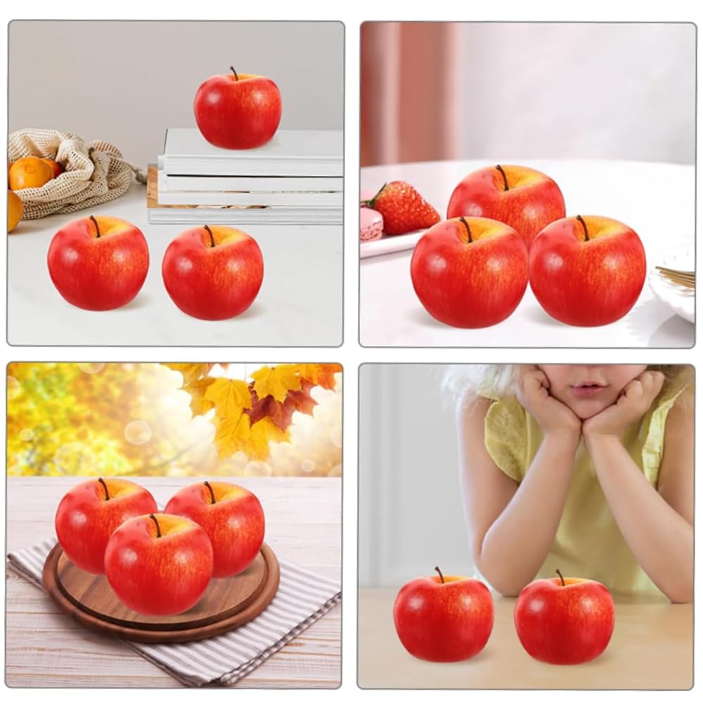 YUWENW Food Sample Apples, 5 Pieces, Life-Size Artificial Fruit, Realistic Fake Fruit Figurine, Model, Display, Interior Decoration, Replica, New