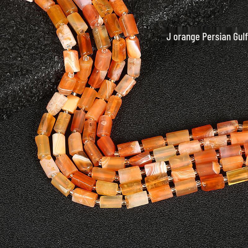 Contas Coluna Citrino Amarelo & Kunzita Água-marinha 8x11mm - Estilo Barril de Pinheiro Africano