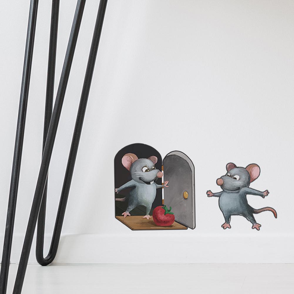 Cartoon Mouse Hole Wall Sticker Realistic Wall Decals For Living Room Kindergarten Bedroom Kids Room Wall Decor