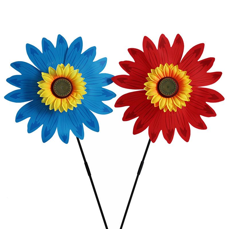 Molinos de Viento de Girasol Giratorios Para Jardín del Hogar Bricolaje Niños Actividades al Aire Libre Molinetes de Exhibición Juguetes