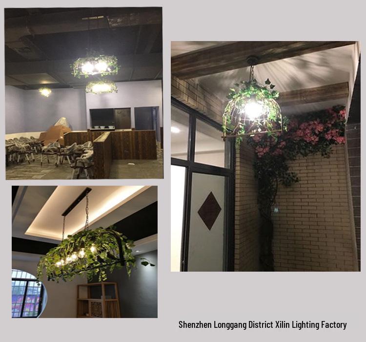 Retro Industrial Floral Birdcage Pendant Light for Cafe, Bar, Tea Shop, Clothing Store, or Restaurant