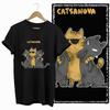 COOLMIND CAT Print  BLACK Short Seleve 100% Cotton Exclusive Graphic Women T Shirt Big Size O-neck Cotton Cat Lover Women Tshirt