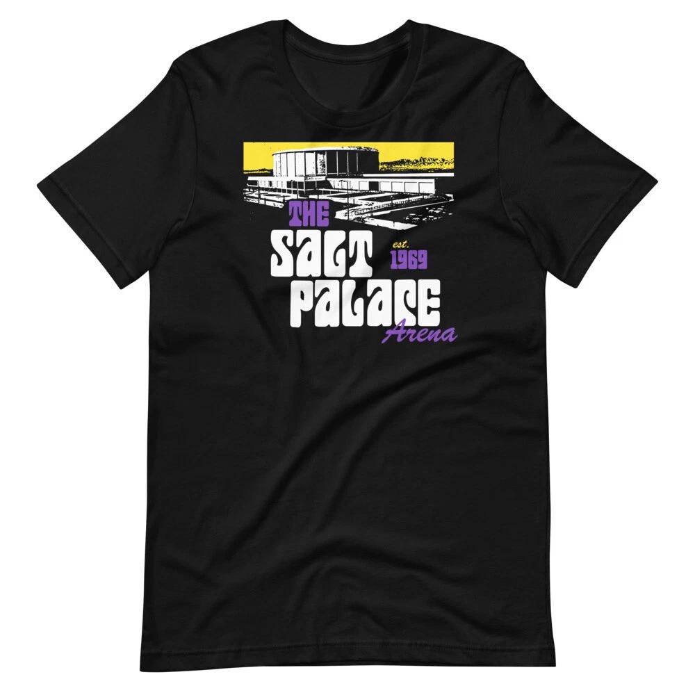 

THE SALT PALACE ARENA Utah Stadium Black Tee Short-Sleeve Unisex 100% Cotton T-shirt Mens Tees Top 2XL