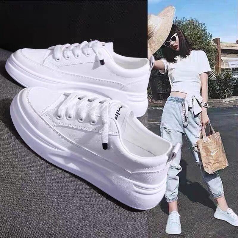 

Xiaobai shoes 2025 new Korean version platform fashion versatile niche breathable comfortable wear-resistant factory women s shoes 35 белый