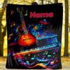 Music Theme Outdoor Customize Your Name Blanket Comfortable Soft Lightweight Allseason Multipurpose Blanket For Travel Camping Picnics Sofa Office Bed