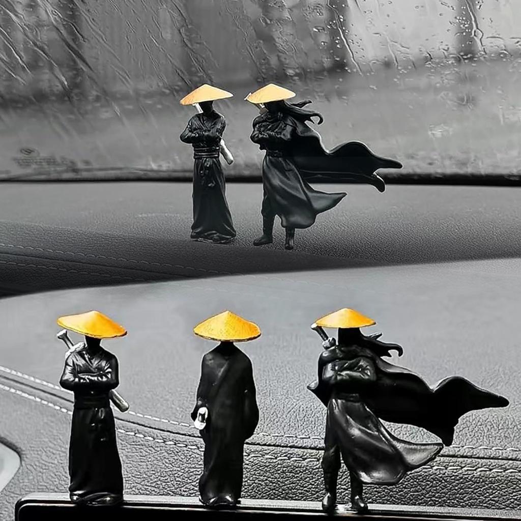 Resin Mini Figurines Decorative 50mm Ancient Sino-Japanese Samurai Warriors Office Cubicle Home Desktop Car Interior Model Gifts