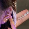 925 Silver Jewelry Women Fashion Cute Tiny Clear Crystal CZ Stud Earrings Gift for Girls Lady