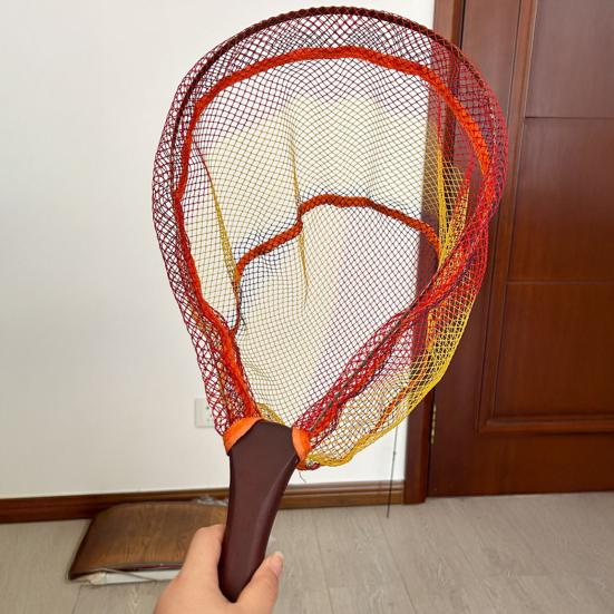 Fishing Net Bass Trout Landing Net with Wooden Handle Foldable Design Lightweight Portable Fish Catching Net