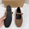 TRAF Woman Retro Ballet Style Flat Shoes Fashion Round Toe Shallow Mouth Single Shoes 2024 Autumn Lady Casual Buckle Strap Shoes