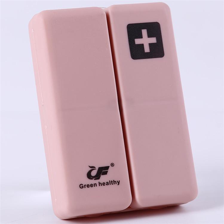 Foldable Portable Double-Layer Magnetic Weekly Pill Box (Food Grade) розовый
