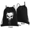 Custom Skeleton Skull Print Drawstring Backpack Bags Lightweight Foldable Gym Sports Sackpack Lightweight Training Sacks