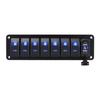 Rocker Switch Panel Blue Backlit Fast Charging for RV Marine Vehicles