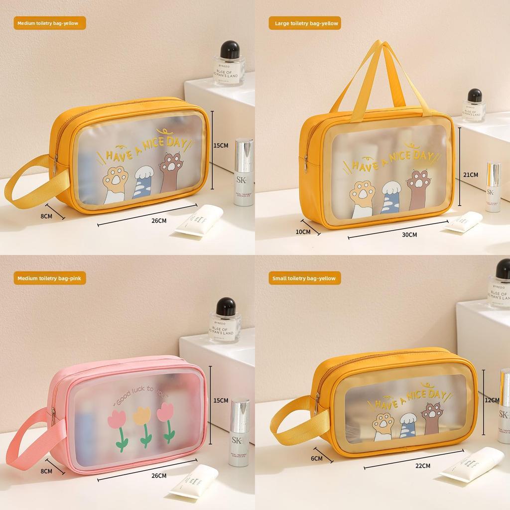 Modern Minimalist Pvc Travel Toiletry Bag With Large Capacity For Cosmetics And Accessories