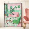 DIY Full Drill Diamond Painting Kit Cute Cat In Cozy Living Room Pattern Creative Handmade Canvas Art for Home Decoration Wall Decor