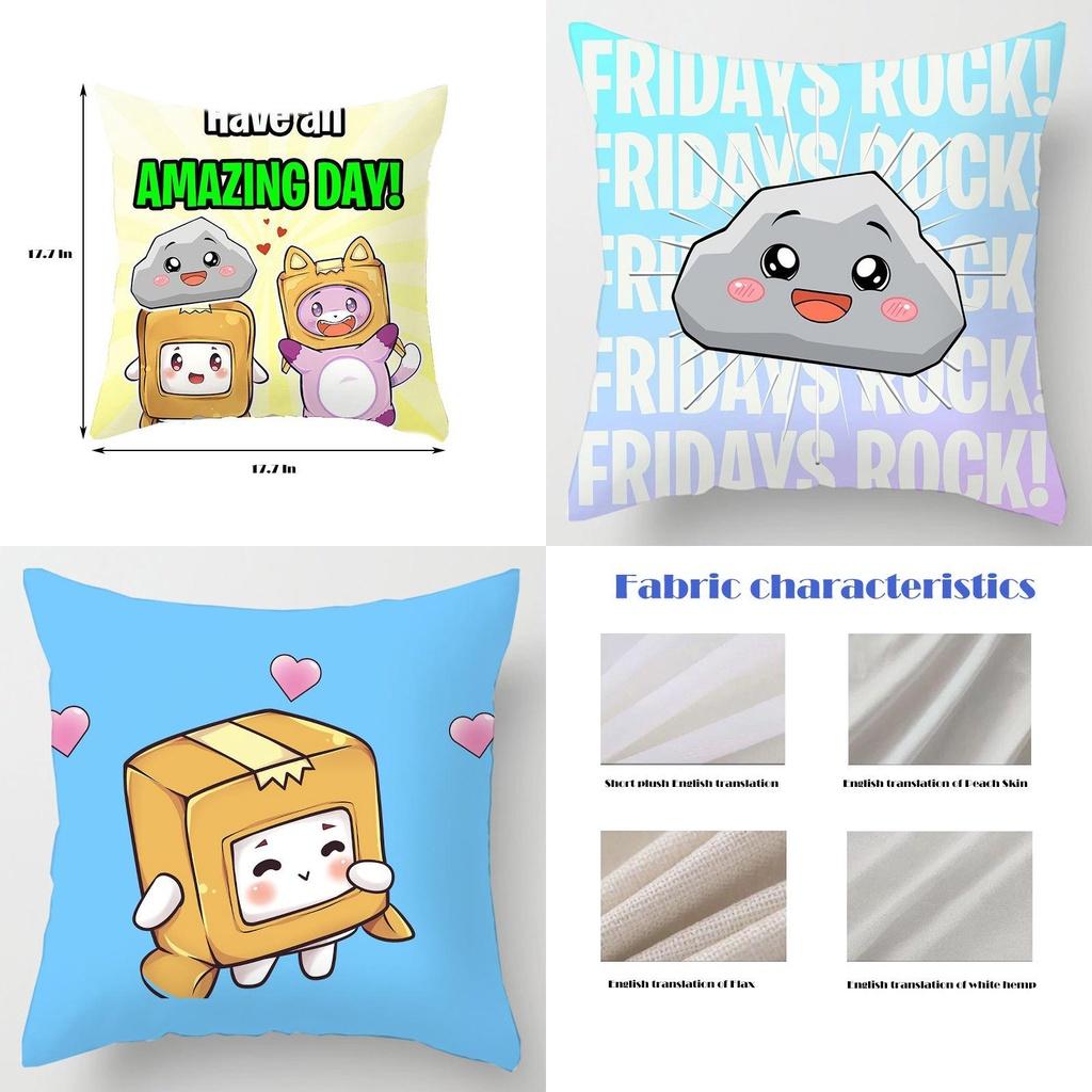 Lankybox Decorative Soft Pillow Case Cushion Cover For Comfortable Car Travel