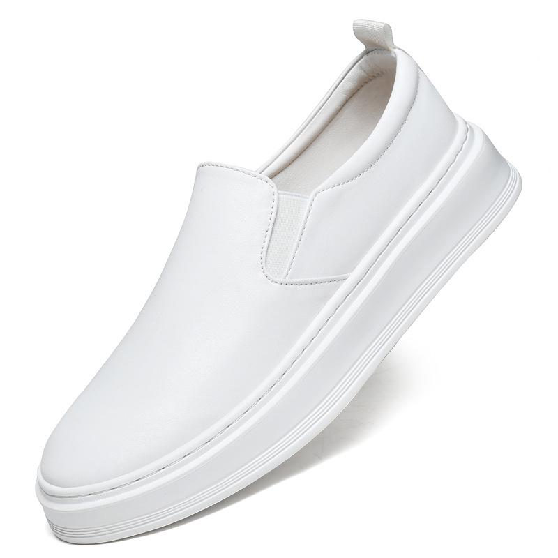 Men s Breathable Slip-On Leather Loafers - Casual Large Size, Fashionable Hollow Design 40