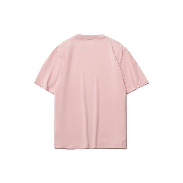 Li Ning Sports Fashion Series Casual Round Neck Short Sleeve T-Shirt Unisex Tops Light-Pink AHSR708-5