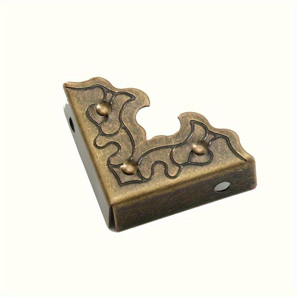 20Pcs Antique Furniture Accessories Metal Corner Protector Metal Crafts Jewelry Box Edge Safety Guard Cover Wooden Box Decorative Corner Protector