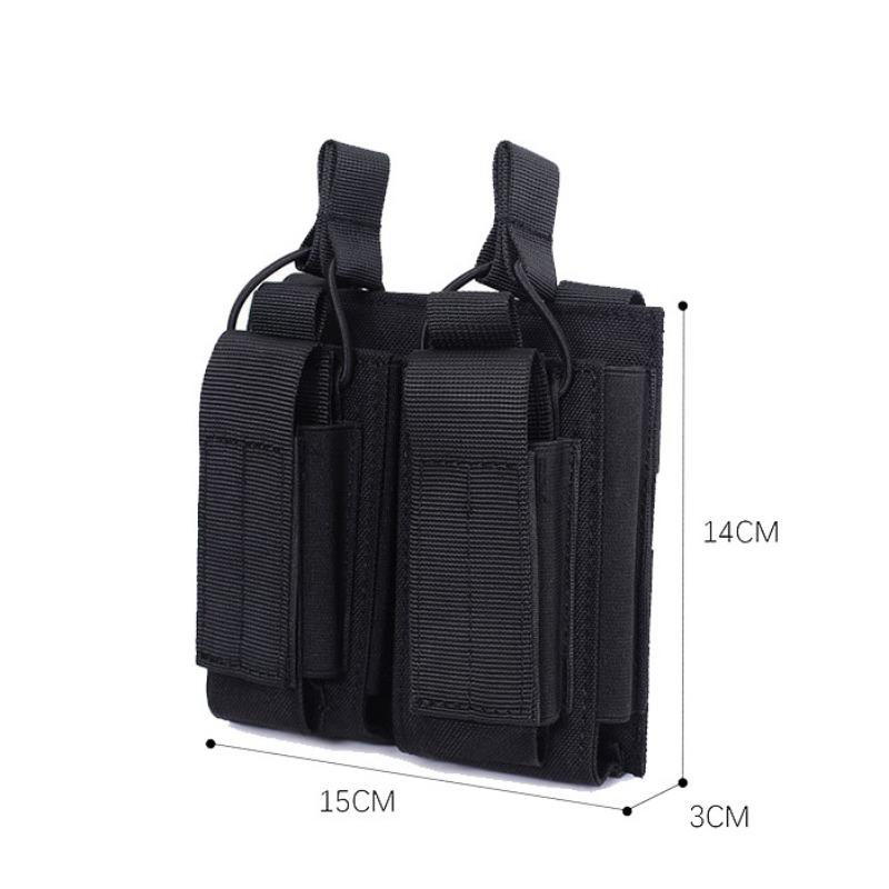 Tactical Molle Magazine Pouch Tactical Pouch Double Rifle Pistol Mag Pouch 2-Layer Cartridge Holder
