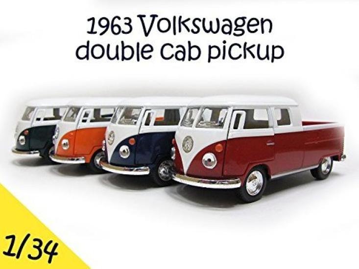 

1963 Volkswagen Type 2 Double Cab Пикап полный набор Миникар Volkswagen VOLKSWAGEN Volkswagen Bus Loco Bus 1/34 4-цветный бежевый