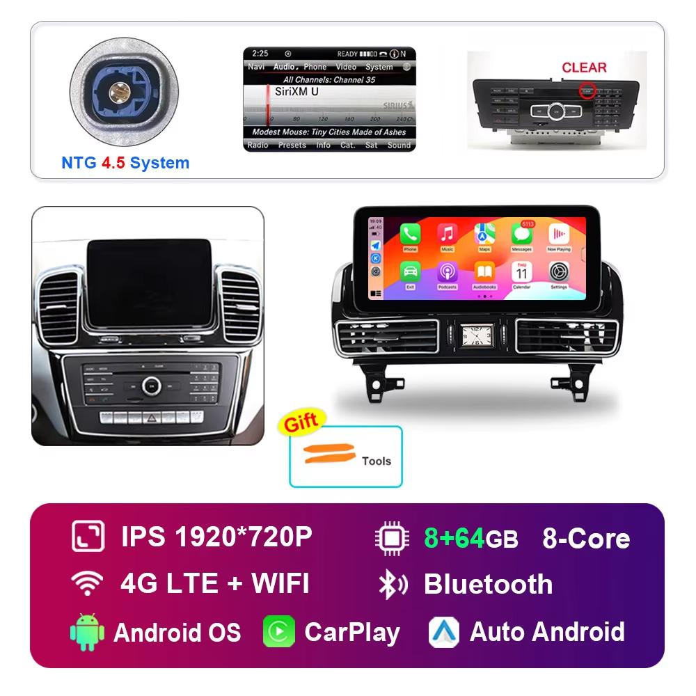 

12,3-дюймовый 1920*720P HD для Mercedes Benz ML/GL 2013 - 2015 NTG 4.5 система Android автомобильный радиоприемник мультимедийный плеер HD сенсорный экран
