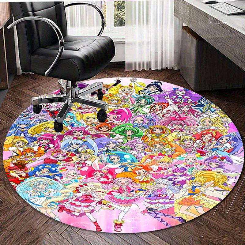 1pc Pretty Cure1 Design Printed Area Round Carpet for Bedroom Living Room Home Decor Rugs Mat Non Slip Mat Rug for Bedside