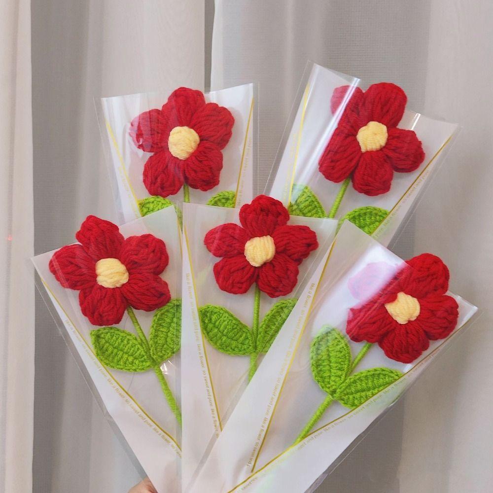 Love Crochet Heart Bouquet Handmade Artificial Flower Crochet Flower Bouquet  Friends