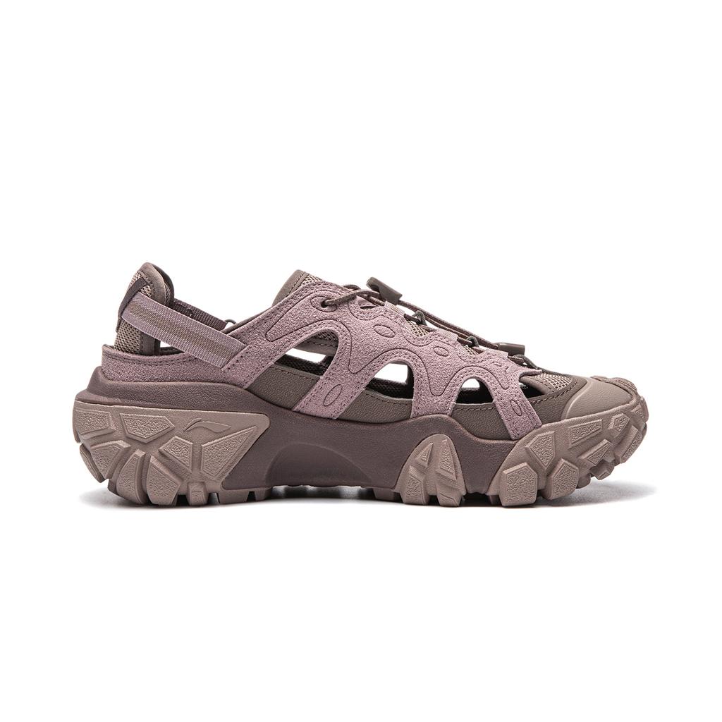 Li-Ning Dune Synthetic Leather Fabric Trendy Comfortable Breathable Water Shoes Women Shoes Pink Brown AGUW028-4