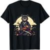 Ninja Japanese Samurai Cat Graphic Funny T-Shirt