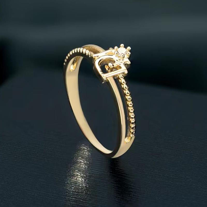 Contemporary Adjustable D-shaped Rhinestone Ring For Women Perfect For Special Occasions