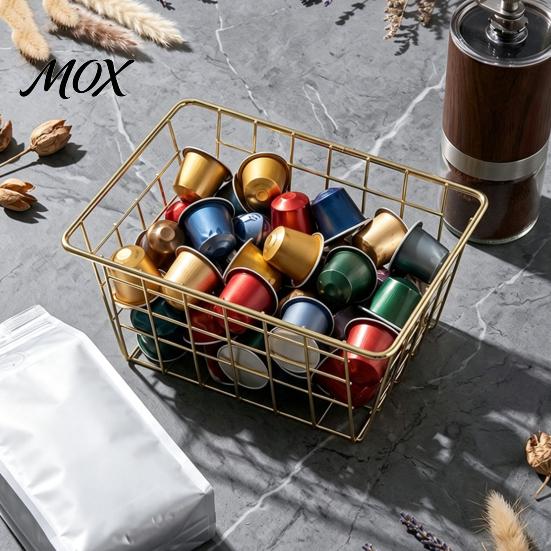 Gouden Gesmeed IJzeren Containers Opbergmand, Scandinavische Stijl Draad Organizer Bak, Grote Kledingkast Kleding Organisatie Bakken Capaciteit Decoratieve Container voor