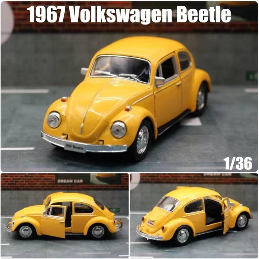 Retro Klasický 1967 Volkswagen Brouk 5palcové kovové auto Simulace Odlévaný a Hračka Vozidlo RMZ city 1:36 dárků ze slitinových modelů pro děti