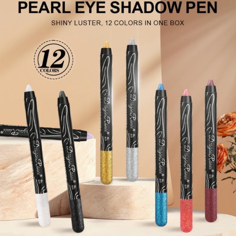 Stick Ombretto 12 Colori Glitter Trucco Occhi Facile da Applicare A Prova di Sbavature Matita Ombretto Shimmer Trucco Occhi