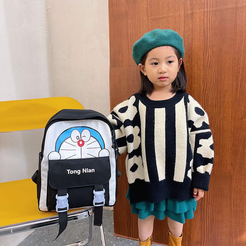 Adorable Cartoon Canvas Backpack For Kids Breathable Waterproof Anti-shock