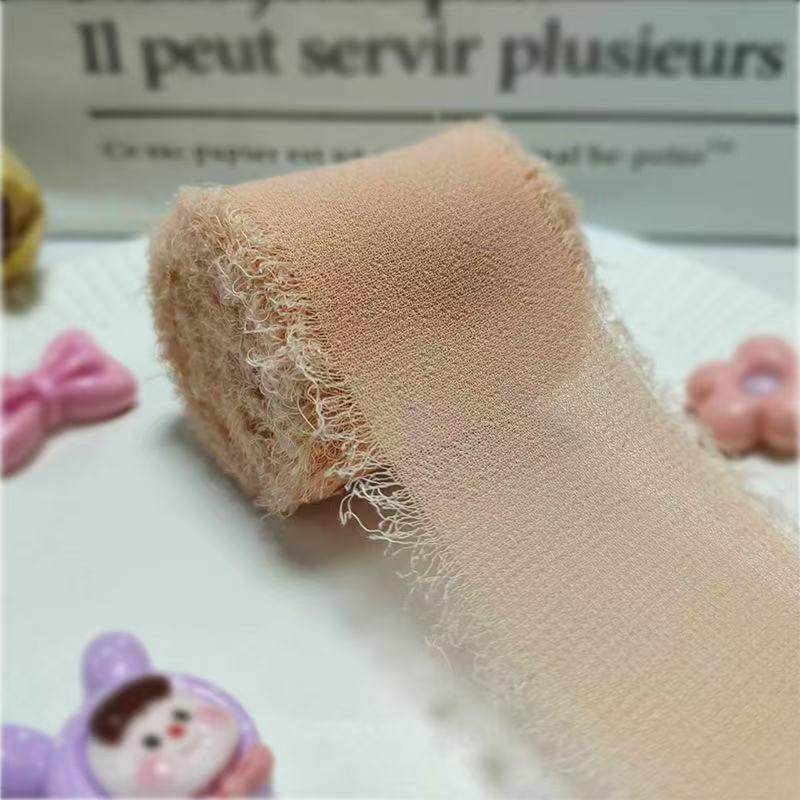 Hand-Torn Raw Edge Chiffon Ribbon Bouquet Streamer for Wedding Flowers