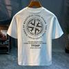 Round Neck Trendy Tops, Fashionable and Versatile Men's T-shirts, Loose Printed Short Sleeves for Couples Cotton