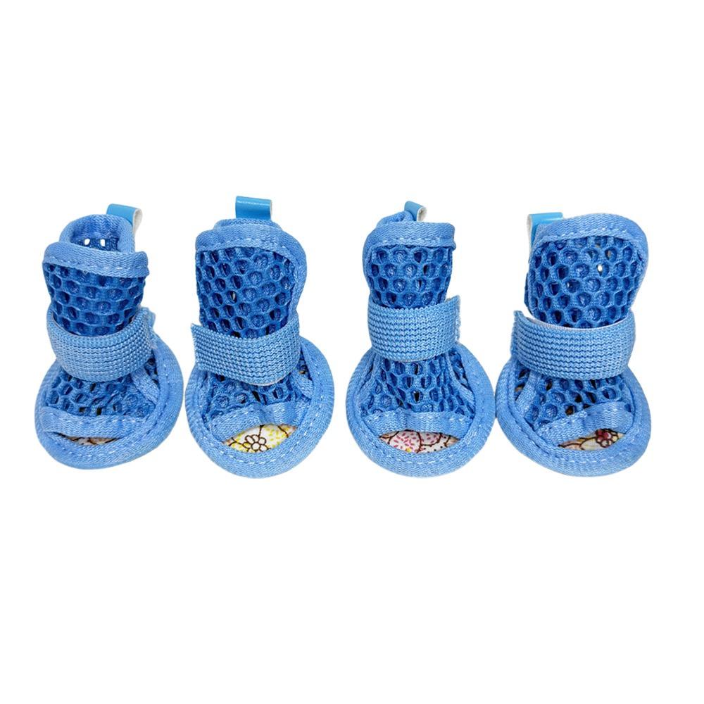 4Pcs Soft-sole Dog Shoes Non-slip Cooling Dog Boots Cute Dog Foot Cover For Small Medium Pets
