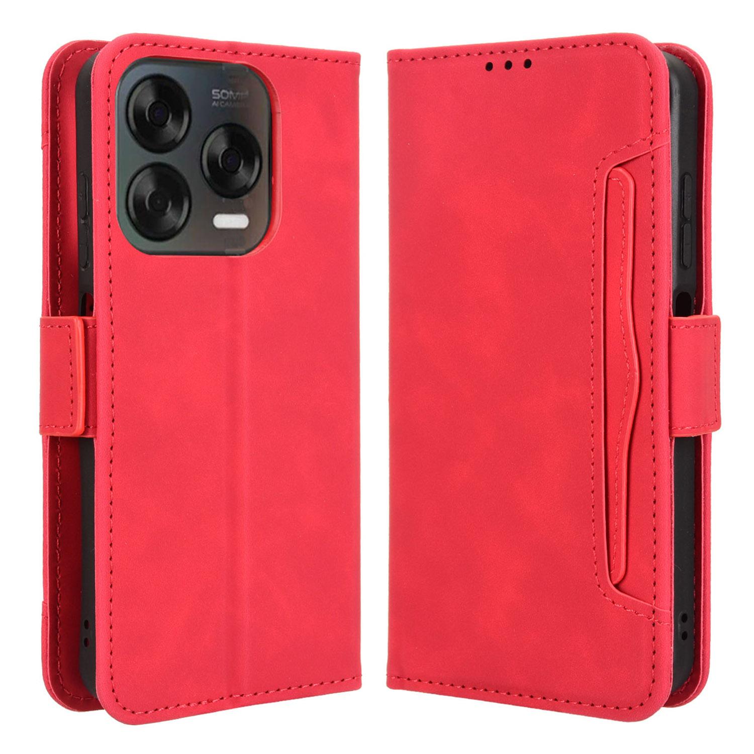 

Phone Case For ZTE Blade V70 Design/Nubia V70 Design/Blade V70 Vita Leather Wallet Cover with Multiple Card Slots Red