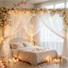 Transparent Sheer Mesh Curtains Event Backdrop Halloween Decor Atmosphere Backdrop Curtain  Wedding