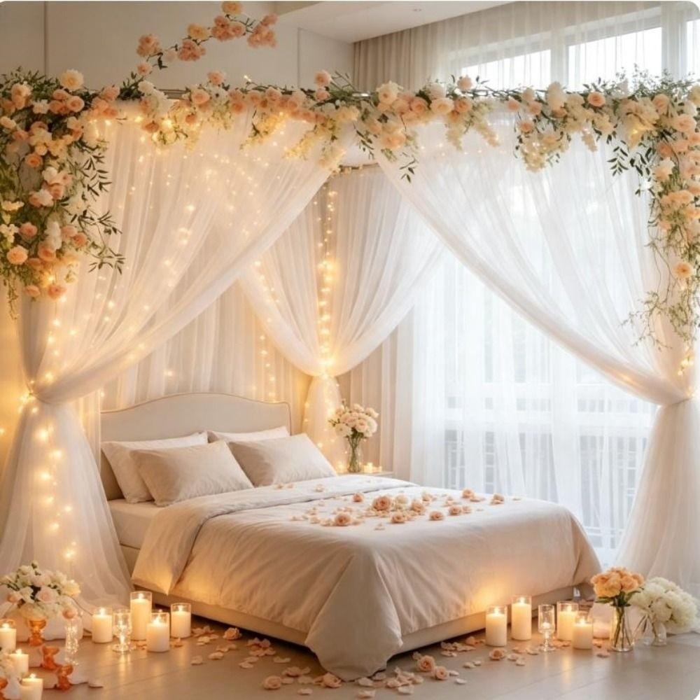 Transparent Sheer Mesh Curtains Event Backdrop Halloween Decor Atmosphere Backdrop Curtain Wedding
