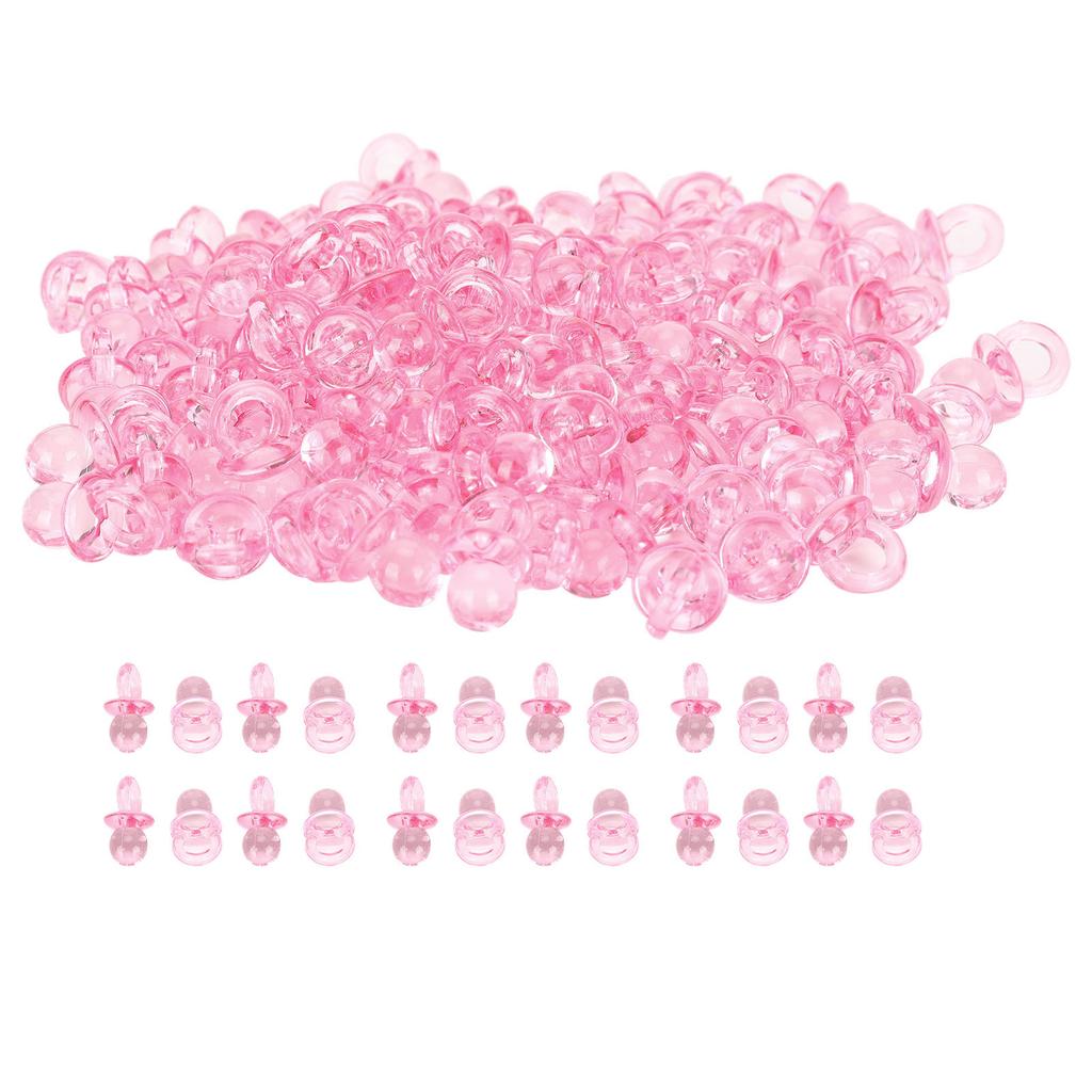 200Pcs Acrylic Pacifier Baby Nipples Baptism Birthday Gift Mini Decoration AccessoriesPink