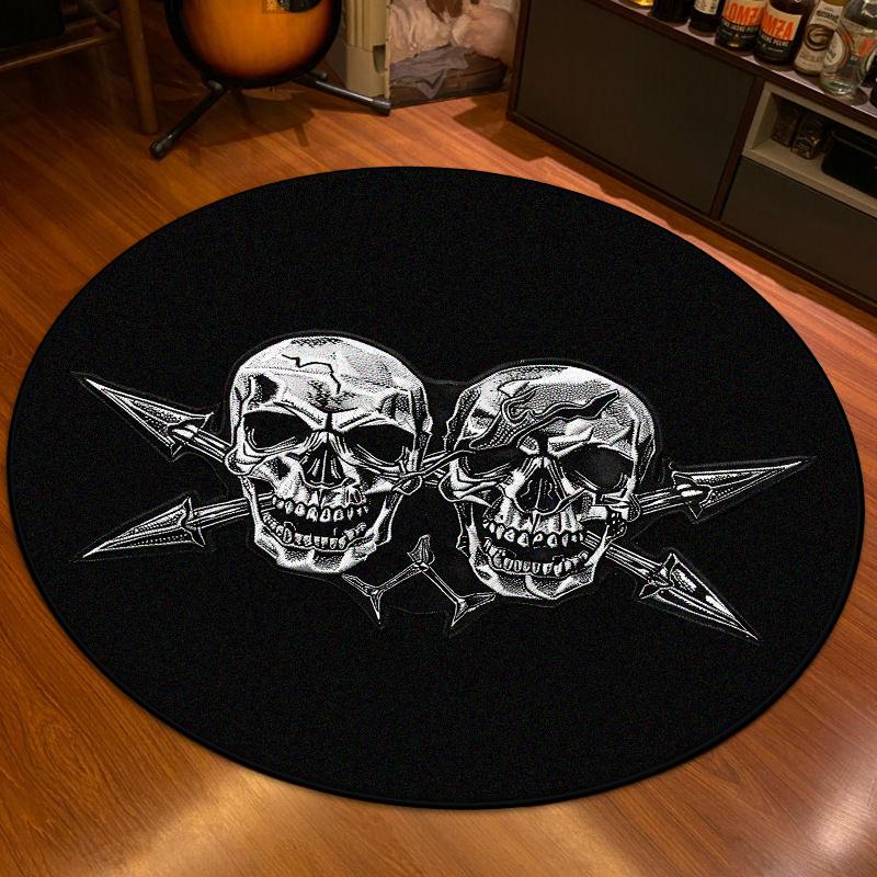 

Круглый Смешной Креативный Ковер Улыбающееся Лицо Череп Нескользящий Коврик для Пола Удобный Мягкий Ковер для Спальни Прикроватный Коврик Коврик для Стула для Гостиной 60*60cm