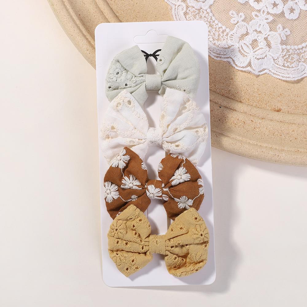 4/5Pcs Mini Baby Hairclip Cute HairClip Print Cotton Alloy for Toddler Girl Children Lovely Kid Headwear Baby Hair Accessories