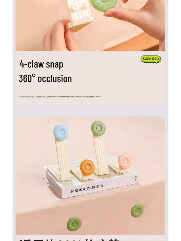 Rutschfeste Unsichtbare Bett- und Deckenbefestiger – Nähnadelfreie Klammern für sichere Lakenorganisation