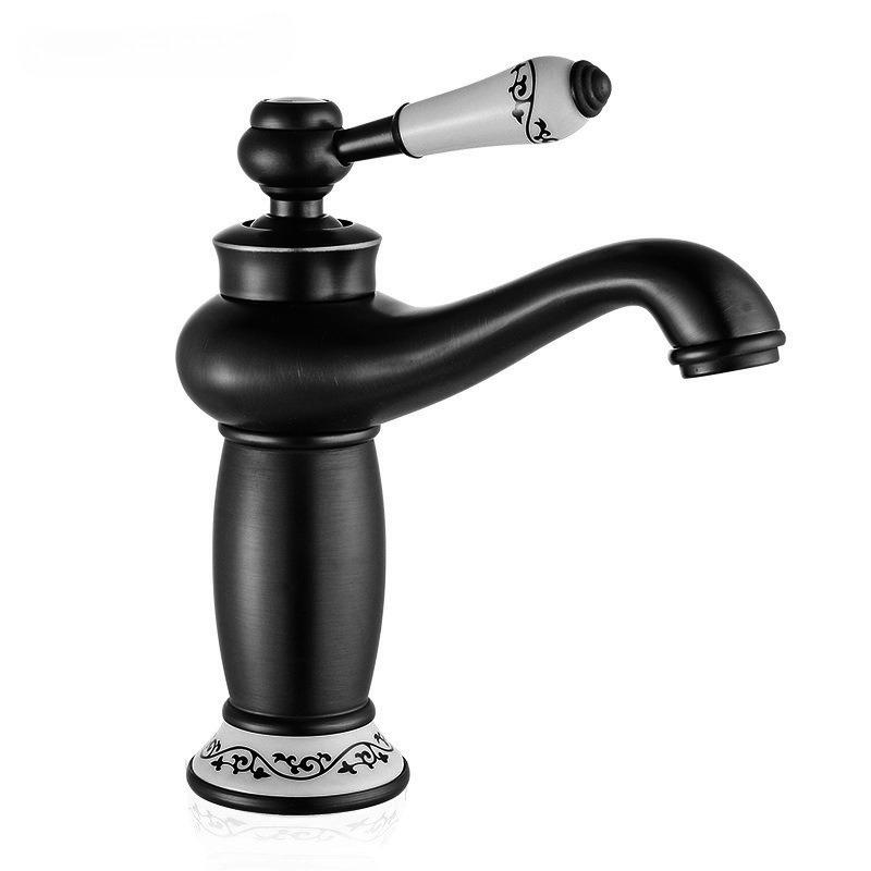 

Brass Bathroom Faucet, Antique European Style, Hot and Cold Control, Durable and Rust-Resistant Construction чёрный