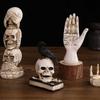 Resin Mini Skeleton Figurines Realistic Artificial Skull Model  Halloween Decor Gifts