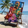 Serviette de plage personnalisée avec nom et motif Demon Slayer, pour Voyage Camping Fête à la plage Décoration de maison, Cadeau d'anniversaire pour la Famille & les Amis