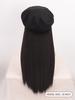 Beret Hair Extensions, Long Straight Synthetic Black Wig Extensions, Suitable for Women's Daily Wear