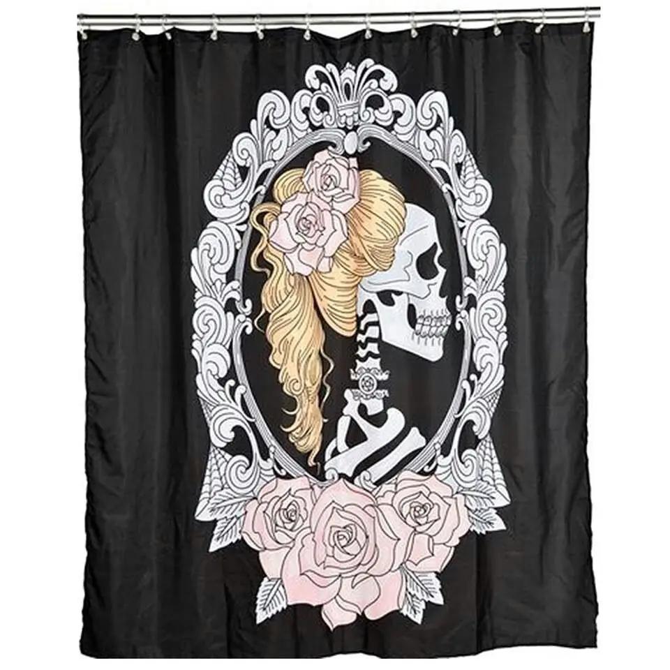 Victorian Shower Curtain Ladies Clothes History Dress Handbag Feather Gloves Floral Design Baroque Bathroom Curtains With Hooks