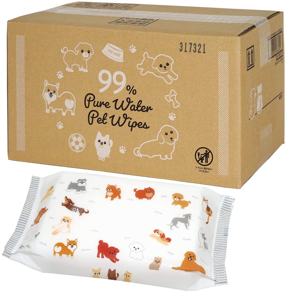 LEC Pure Water Pet Wet 80 wipes x 12 packs wipes Made in E90625 99% Wipes, (960 total), Japan, Fragrance-Free /